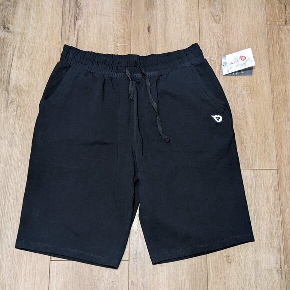 NWT Baleaf Shorts Mens Size L Black Sweatshorts Drawstring Elastic Waist  Waist - Picture 1 of 9